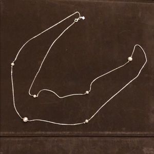 David Yurman silver and pearl necklace